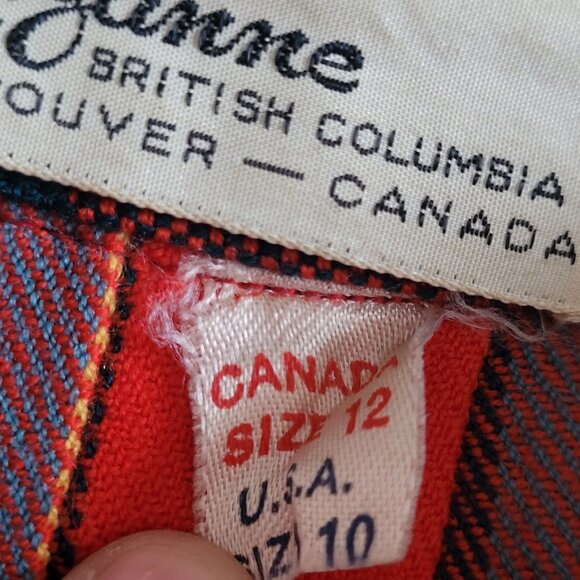 Suzanne Vintage Plaid Pleated Skirt Girls 12 CND 10 US Waist 24" Cabincore - Picture 10 of 10